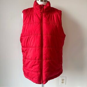 Amazon Essentials Red Puffer Vest Cozy Warm Pockets, size Large